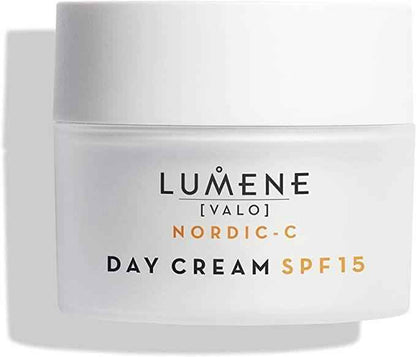 Front view of a Lumene Nordic-C Day Cream SPF15 jar