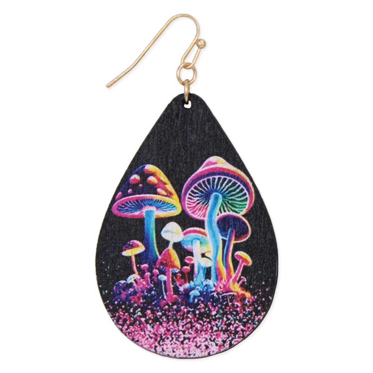 Enchant Your Style with Neon Magic Wood Mushroom Earrings - Accessorizeyourvibe