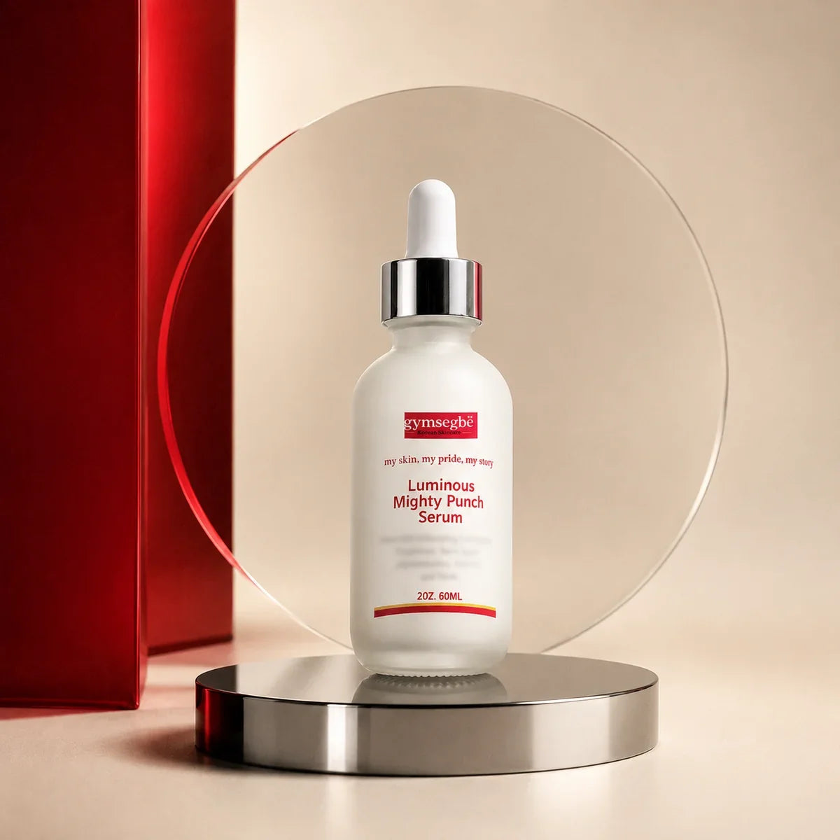 gymsegbë Luminous Mighty Punch Serum 60 ml in a white dropper bottle
